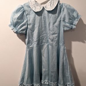 Little Girl's Blue Ruffle Dress